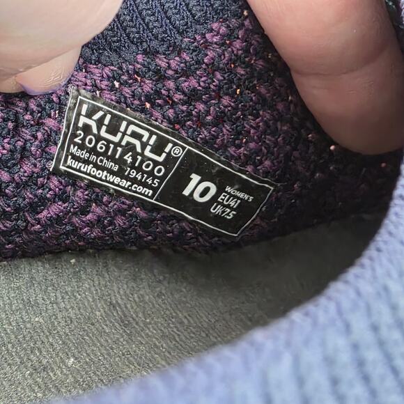 Kuru Stride Knit Running Shoes Womens 10 Purple Blue Lightweight Low Slip On - Picture 7 of 7